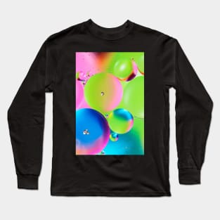 Colorful close up of oil drops in water Long Sleeve T-Shirt